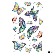 Load image into Gallery viewer, Colorful Butterfly Tattoo Stickers Waterproof Long Lasting Tattoo Stickers Temporary Body Art Tattoo
