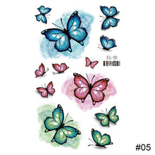 Load image into Gallery viewer, Colorful Butterfly Tattoo Stickers Waterproof Long Lasting Tattoo Stickers Temporary Body Art Tattoo
