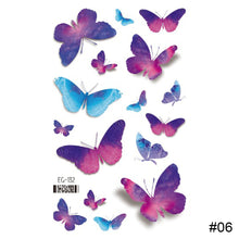 Load image into Gallery viewer, Colorful Butterfly Tattoo Stickers Waterproof Long Lasting Tattoo Stickers Temporary Body Art Tattoo
