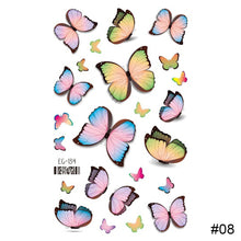 Load image into Gallery viewer, Colorful Butterfly Tattoo Stickers Waterproof Long Lasting Tattoo Stickers Temporary Body Art Tattoo
