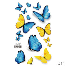 Load image into Gallery viewer, Colorful Butterfly Tattoo Stickers Waterproof Long Lasting Tattoo Stickers Temporary Body Art Tattoo
