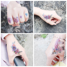 Load image into Gallery viewer, Small Fresh Colorful Tattoo Stickers Butterfly Flower Tattoo Waterproof Long Lasting Tattoo Stickers Temporary Body Art
