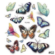 Load image into Gallery viewer, Small Fresh Colorful Tattoo Stickers Butterfly Flower Tattoo Waterproof Long Lasting Tattoo Stickers Temporary Body Art
