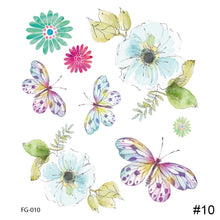 Load image into Gallery viewer, Small Fresh Colorful Tattoo Stickers Butterfly Flower Tattoo Waterproof Long Lasting Tattoo Stickers Temporary Body Art
