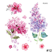 Load image into Gallery viewer, Small Fresh Colorful Tattoo Stickers Butterfly Flower Tattoo Waterproof Long Lasting Tattoo Stickers Temporary Body Art
