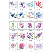 Load image into Gallery viewer, Colorful Small Fresh Flower Tattoo Stickers Temporary Body Art Tattoo Waterproof Long Lasting Tattoo Stickers
