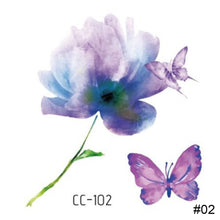 Load image into Gallery viewer, Colorful Small Fresh Flower Tattoo Stickers Temporary Body Art Tattoo Waterproof Long Lasting Tattoo Stickers
