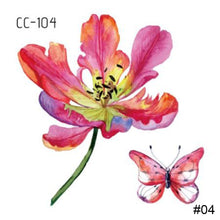 Load image into Gallery viewer, Colorful Small Fresh Flower Tattoo Stickers Temporary Body Art Tattoo Waterproof Long Lasting Tattoo Stickers
