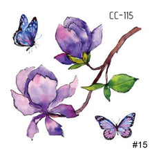 Load image into Gallery viewer, Colorful Small Fresh Flower Tattoo Stickers Temporary Body Art Tattoo Waterproof Long Lasting Tattoo Stickers
