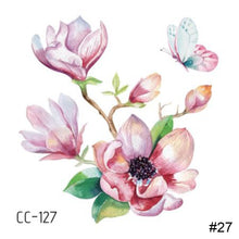 Load image into Gallery viewer, Colorful Small Fresh Flower Tattoo Stickers Temporary Body Art Tattoo Waterproof Long Lasting Tattoo Stickers
