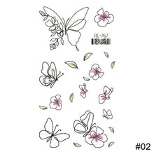 Load image into Gallery viewer, Vintage Personalized Butterfly Flower Tattoo Stickers Waterproof Long Lasting Tattoo Stickers Temporary Body Art Tattoo
