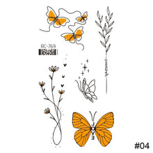 Load image into Gallery viewer, Vintage Personalized Butterfly Flower Tattoo Stickers Waterproof Long Lasting Tattoo Stickers Temporary Body Art Tattoo
