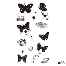 Load image into Gallery viewer, Vintage Personalized Butterfly Flower Tattoo Stickers Waterproof Long Lasting Tattoo Stickers Temporary Body Art Tattoo
