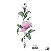 Load image into Gallery viewer, Vintage Personalized Butterfly Flower Tattoo Stickers Waterproof Long Lasting Tattoo Stickers Temporary Body Art Tattoo
