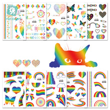 Load image into Gallery viewer, Colorful Rainbow Tattoo Stickers Temporary Body Art Tattoo Transfer Stickers Waterproof Long Lasting Tattoo Stickers
