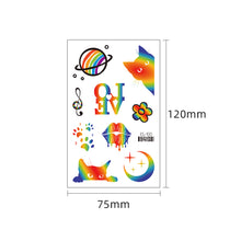 Load image into Gallery viewer, Colorful Rainbow Tattoo Stickers Temporary Body Art Tattoo Transfer Stickers Waterproof Long Lasting Tattoo Stickers
