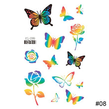 Load image into Gallery viewer, Colorful Rainbow Tattoo Stickers Temporary Body Art Tattoo Transfer Stickers Waterproof Long Lasting Tattoo Stickers
