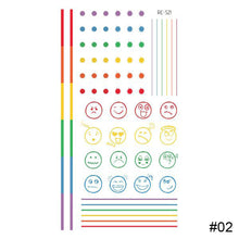 Load image into Gallery viewer, Small Fresh Colorful Tattoo Stickers Lovely Smiling Face Rainbow Line Waterproof Tattoo Stickers Body Art Tattoo
