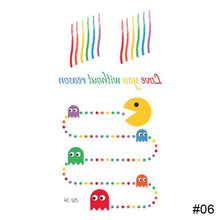 Load image into Gallery viewer, Small Fresh Colorful Tattoo Stickers Lovely Smiling Face Rainbow Line Waterproof Tattoo Stickers Body Art Tattoo
