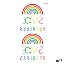 Load image into Gallery viewer, Small Fresh Colorful Tattoo Stickers Lovely Smiling Face Rainbow Line Waterproof Tattoo Stickers Body Art Tattoo
