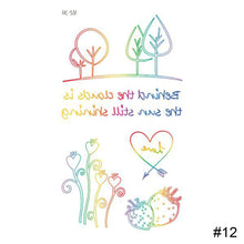 Load image into Gallery viewer, Small Fresh Colorful Tattoo Stickers Lovely Smiling Face Rainbow Line Waterproof Tattoo Stickers Body Art Tattoo
