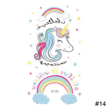 Load image into Gallery viewer, Small Fresh Colorful Tattoo Stickers Lovely Smiling Face Rainbow Line Waterproof Tattoo Stickers Body Art Tattoo
