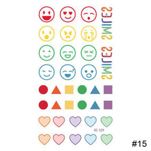 Load image into Gallery viewer, Small Fresh Colorful Tattoo Stickers Lovely Smiling Face Rainbow Line Waterproof Tattoo Stickers Body Art Tattoo
