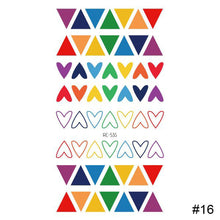Load image into Gallery viewer, Small Fresh Colorful Tattoo Stickers Lovely Smiling Face Rainbow Line Waterproof Tattoo Stickers Body Art Tattoo
