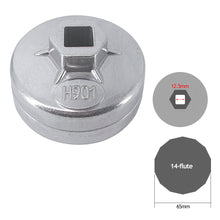 Load image into Gallery viewer, Auto 65mm 14 Flutes Cap Socket Wrench Drive Oil Filter Removel Tools for Nissan Bluebird Toyota Geely Honda Machine Filter Wrench Hand Tool
