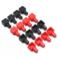 Load image into Gallery viewer, 2Pcs Universal Square Motorcycle Car Battery Terminals Rubber Covers Battery Terminals Protection Sleeve Positive Negative Pole Cover
