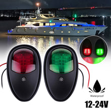 Load image into Gallery viewer, 2Pcs Waterproof Marine 12V LED Marine Navigation Light Starboards Red Port Side Signal Light Marine Hardware Boat Accessories
