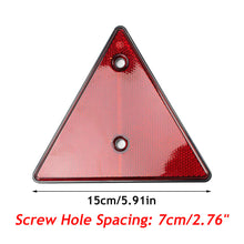 Load image into Gallery viewer, 2Pcs Red Rear Reflectors Triangle Reflective For Gate Posts Rear Reflectors Screw-on Caravan Triangle Reflective For Trailer Bike
