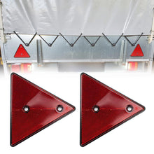Load image into Gallery viewer, 2Pcs Red Rear Reflectors Triangle Reflective For Gate Posts Rear Reflectors Screw-on Caravan Triangle Reflective For Trailer Bike
