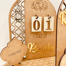 Load image into Gallery viewer, Ramadan Countdown Calendar Eid Mubarak Wooden Ornament 2023 Ramadan Decoration for Home Islam Muslim Party Decor Ramadan Kareem
