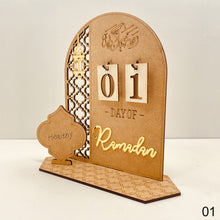 Load image into Gallery viewer, Ramadan Countdown Calendar Eid Mubarak Wooden Ornament 2023 Ramadan Decoration for Home Islam Muslim Party Decor Ramadan Kareem
