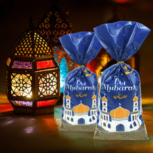 Load image into Gallery viewer, 50Pcs Eid Mubarak Gift Bags Plastic Cookie Candy Bag Castle Moon Pattern Islamic Treat Bags Ramadan Decoration Party
