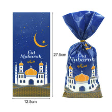 Load image into Gallery viewer, 50Pcs Eid Mubarak Gift Bags Plastic Cookie Candy Bag Castle Moon Pattern Islamic Treat Bags Ramadan Decoration Party

