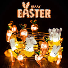 Load image into Gallery viewer, Easter LED Bunny String Lights Easter Decoration For Home Carrot Rabbit Fairy Light Supplies Happy Easter Gifts Party Favor
