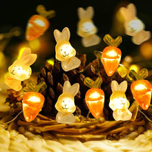Load image into Gallery viewer, Easter LED Bunny String Lights Easter Decoration For Home Carrot Rabbit Fairy Light Supplies Happy Easter Gifts Party Favor
