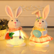 Load image into Gallery viewer, Rabbit Doll Ornament Happy Easter Decoration For Home Carrot Egg Bunny Easter Party Supplies DIY Craft Kids Gift Favor
