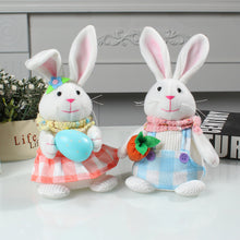 Load image into Gallery viewer, Rabbit Doll Ornament Happy Easter Decoration For Home Carrot Egg Bunny Easter Party Supplies DIY Craft Kids Gift Favor
