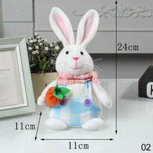 Load image into Gallery viewer, Rabbit Doll Ornament Happy Easter Decoration For Home Carrot Egg Bunny Easter Party Supplies DIY Craft Kids Gift Favor
