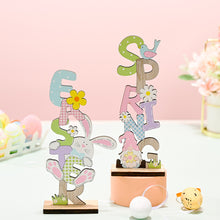 Load image into Gallery viewer, Wooden Easter Ornament Happy Easter Rabbit Letter Wooden Decor Rabbit Chick Egg Decor Crafts Nordic Style Home Wood Hanging Decoration
