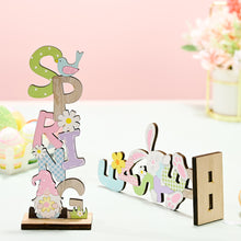 Load image into Gallery viewer, Wooden Easter Ornament Happy Easter Rabbit Letter Wooden Decor Rabbit Chick Egg Decor Crafts Nordic Style Home Wood Hanging Decoration
