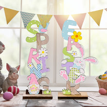 Load image into Gallery viewer, Wooden Easter Ornament Happy Easter Rabbit Letter Wooden Decor Rabbit Chick Egg Decor Crafts Nordic Style Home Wood Hanging Decoration
