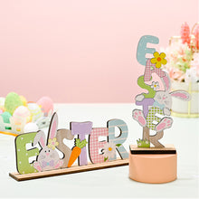 Load image into Gallery viewer, Wooden Easter Ornament Happy Easter Rabbit Letter Wooden Decor Rabbit Chick Egg Decor Crafts Nordic Style Home Wood Hanging Decoration

