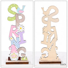 Load image into Gallery viewer, Wooden Easter Ornament Happy Easter Rabbit Letter Wooden Decor Rabbit Chick Egg Decor Crafts Nordic Style Home Wood Hanging Decoration
