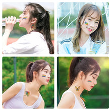 Load image into Gallery viewer, Colorful Waterproof Rainbow Tattoo Stickers Striped Love Face Stickers Temporary Body Art Tattoo Stickers
