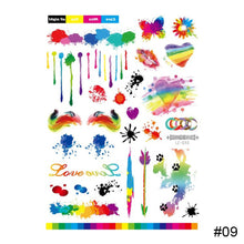 Load image into Gallery viewer, Colorful Waterproof Rainbow Tattoo Stickers Striped Love Face Stickers Temporary Body Art Tattoo Stickers
