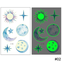 Load image into Gallery viewer, Small Fresh Luminous Tattoo Stickers Waterproof Long Lasting Colorful Luminous Tattoo Stickers Women Body Art Tattoo
